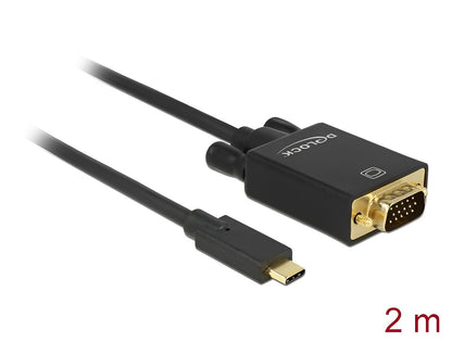 כבל תצוגה תקע USB-C לתקע VGA תומך 60 הרץ - delock.israel