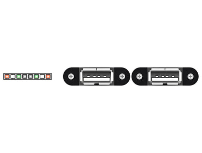 כבל USB 2.0 לפאנל שקע 8 פין לשקעים USB-A עם מרחק בין הברגים 28.5 מ"מ - delock.israel