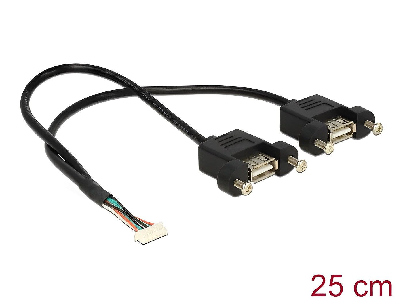 כבל USB 2.0 לפאנל שקע 8 פין לשקעים USB-A עם מרחק בין הברגים 28.5 מ"מ - delock.israel