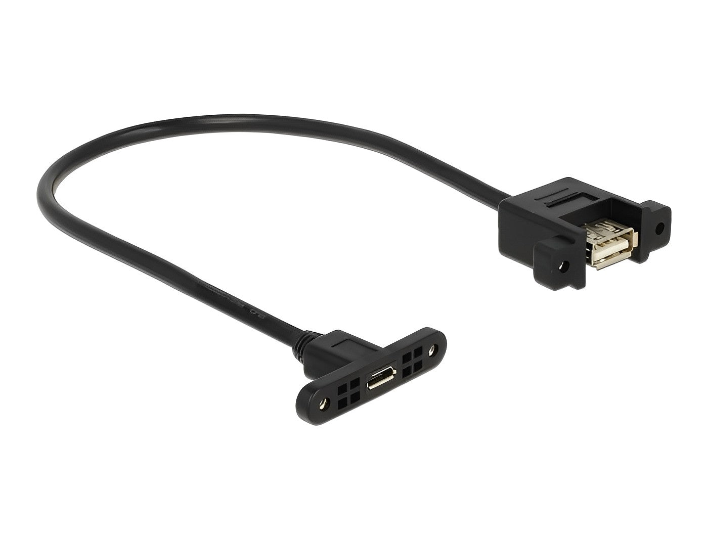 כבל USB 2.0 לפאנל שקע USB-A עם מרחק בין הברגים 30 מ"מ לשקע מיקרו USB-B - delock.israel
