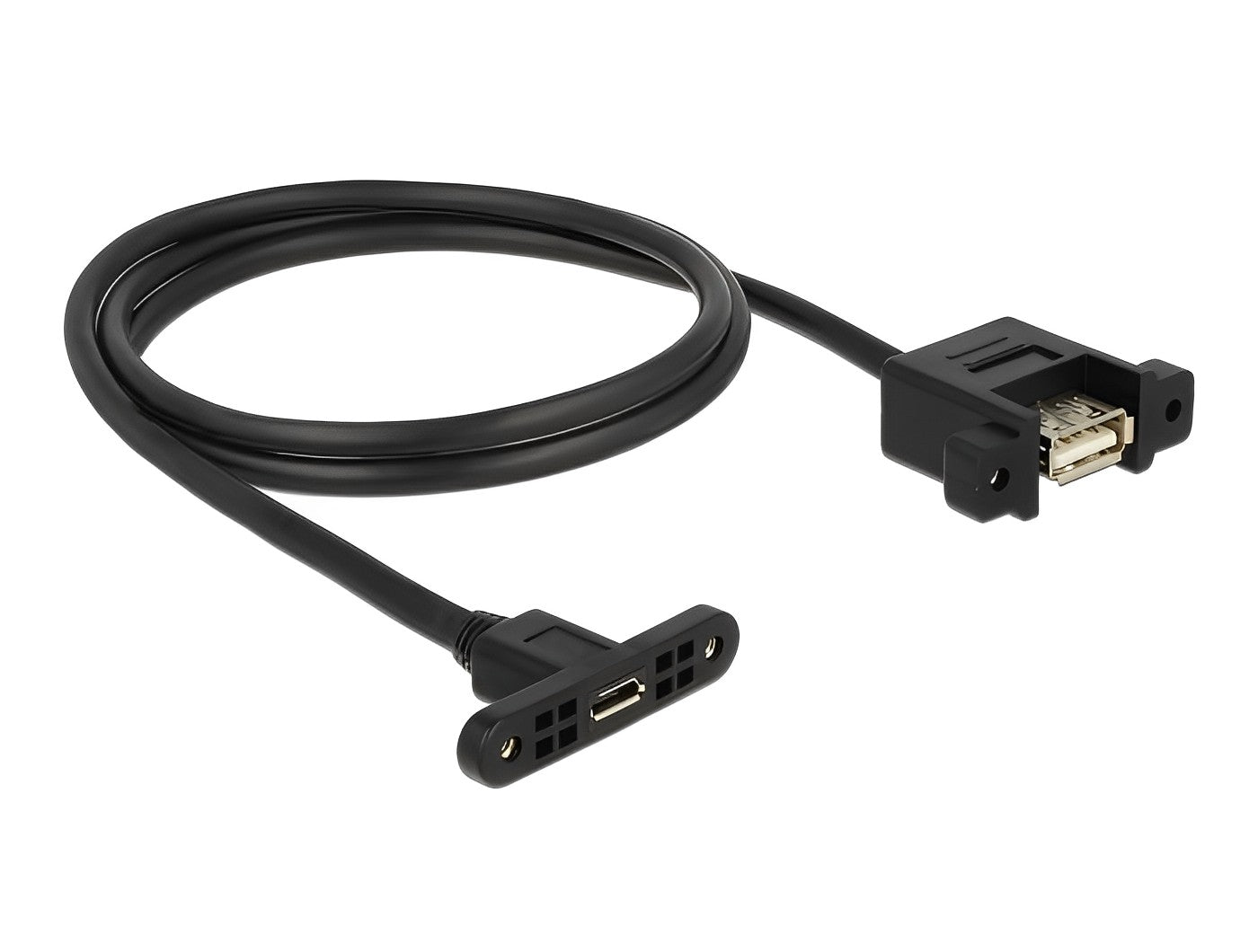 כבל USB 2.0 לפאנל שקע USB-A עם מרחק בין הברגים 30 מ"מ לשקע מיקרו USB-B - delock.israel