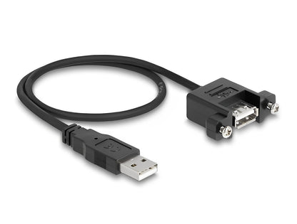 כבל USB-A 2.0 לפאנל ז/נ מרחק בין הברגים 30 מ"מ - delock.israel