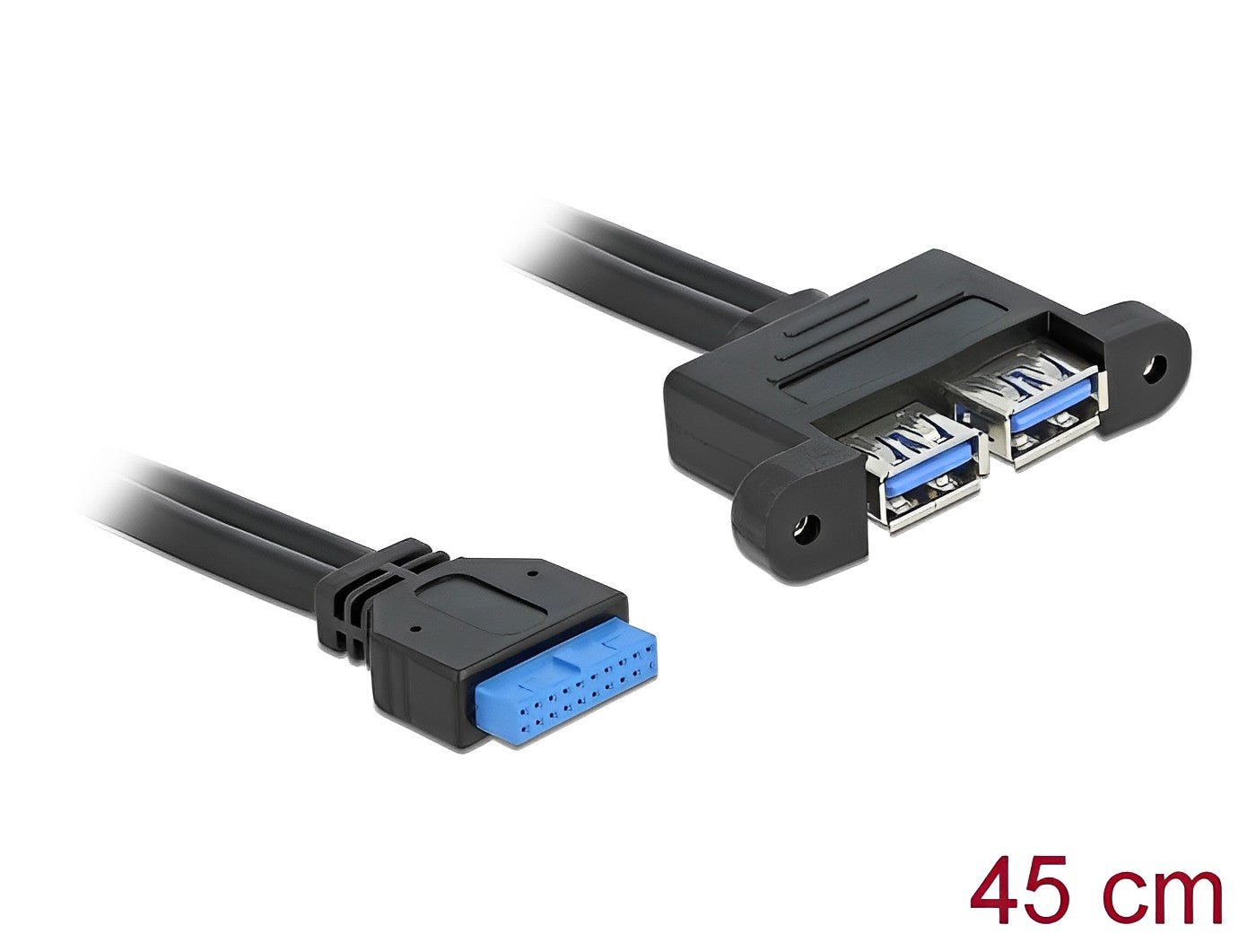 כבל USB-A 3.0 לפאנל שקע 19 פין לשקע USB-A Parallel - delock.israel
