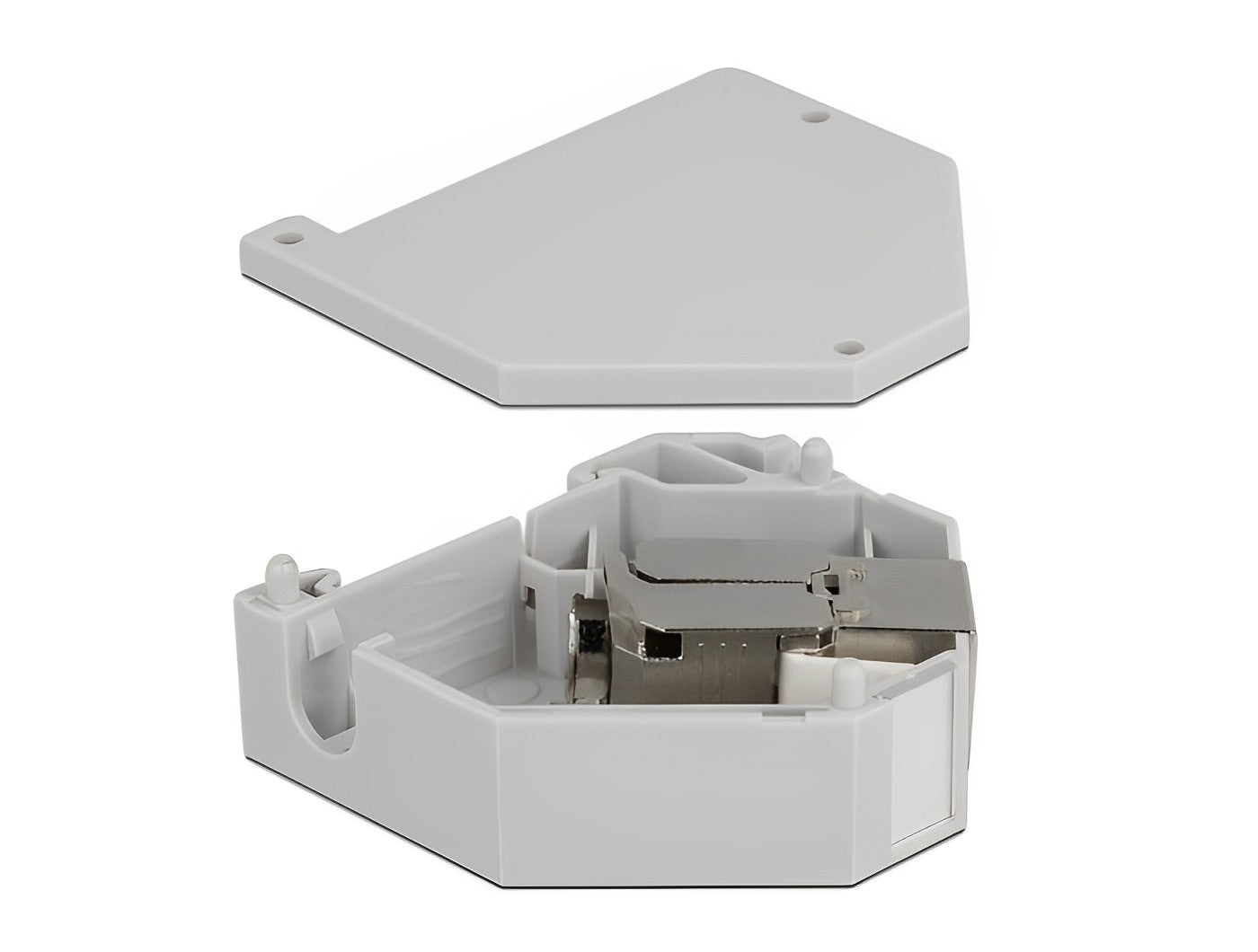 שקע קיסטון מסוכך RJ45 Cat.6A עם מתאם למסילת DIN - delock.israel