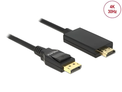 כבל DisplayPort 1.2 4K לחיבור מסך HDMI ז/ז תומך 30 הרץ - delock.israel