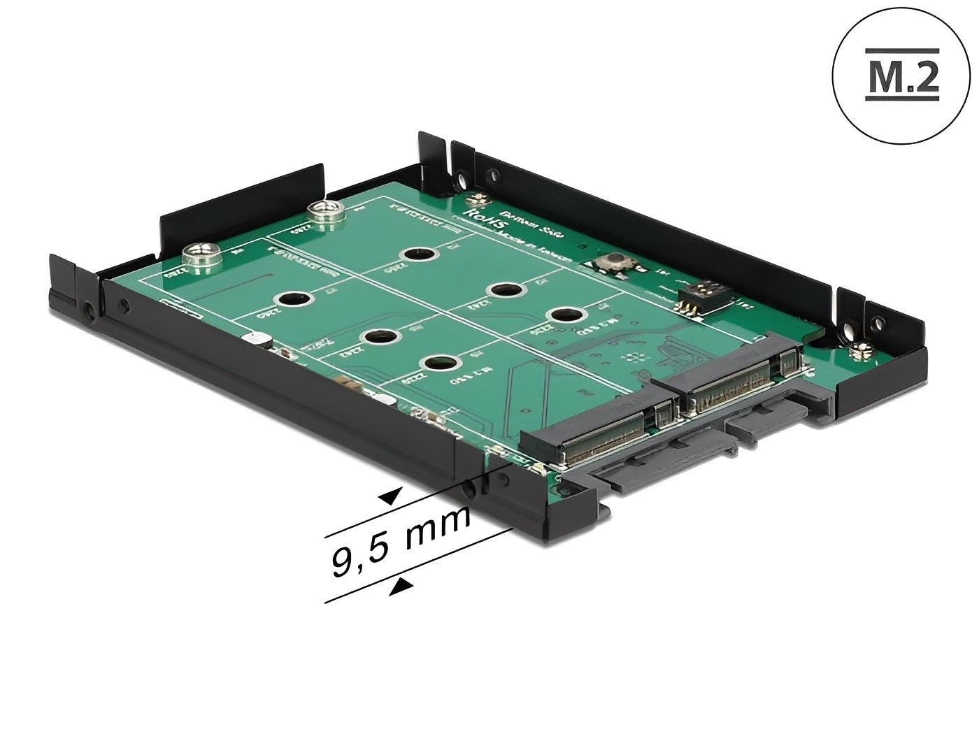 מארז SATA 2.5″ עבור 2 כונני M.2 SATA SSD תומך RAID - delock.israel