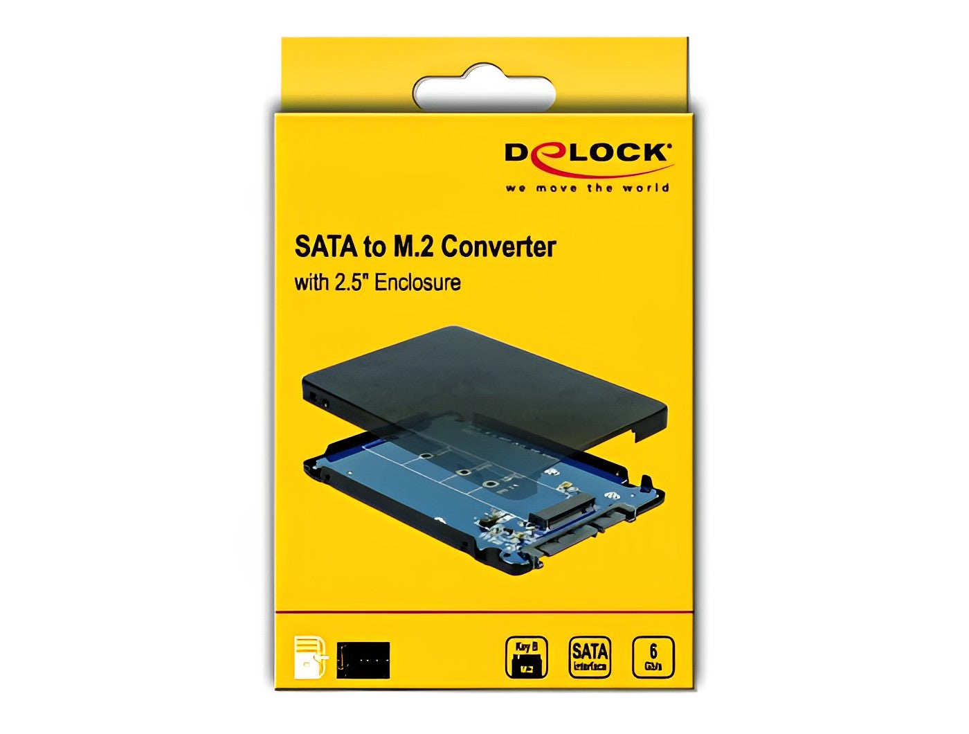 מארז SATA 2.5″ לכונן M.2 SATA SSD - delock.israel