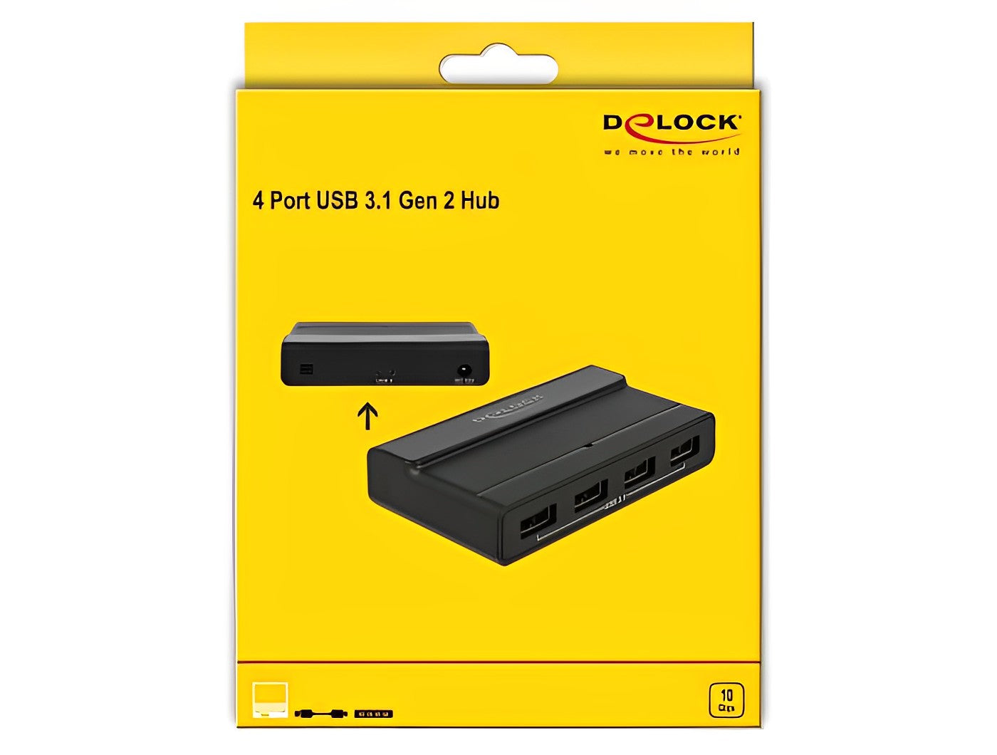 מפצל מקצועי USB-C 3.1 Gen 2 10Gbps אקטיבי עם 4 יציאות USB - delock.israel