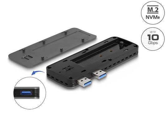 מארז חיצוני USB 3.2 Gen 2 10Gbps עבור PlayStation®5 לכונן M.2 PCIe NVMe SSD - delock.israel