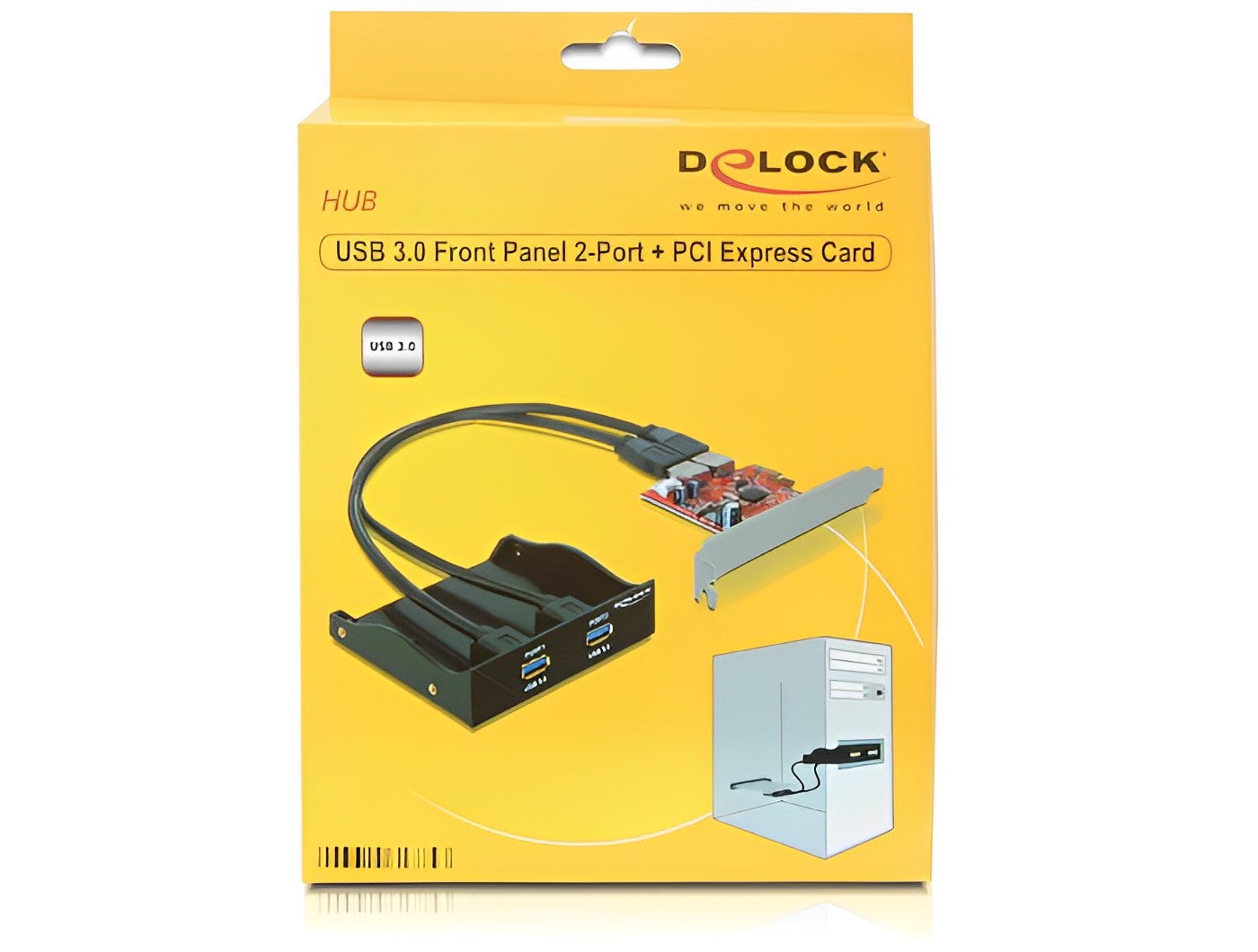 פאנל קדמי למחשב USB 3.0 5Gbps 3.5″/5.25″ כולל כרטיס USB 3.0 - delock.israel