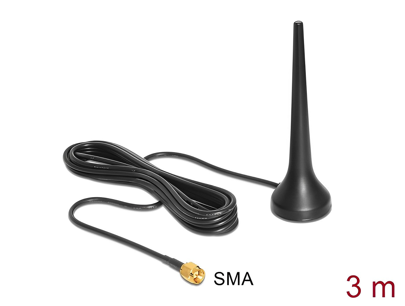 אנטנה כלל כיוונית GSM UMTS Sixband 0 dBi פנימית עם בסיס מגנטי מחבר SMA plug - delock.israel