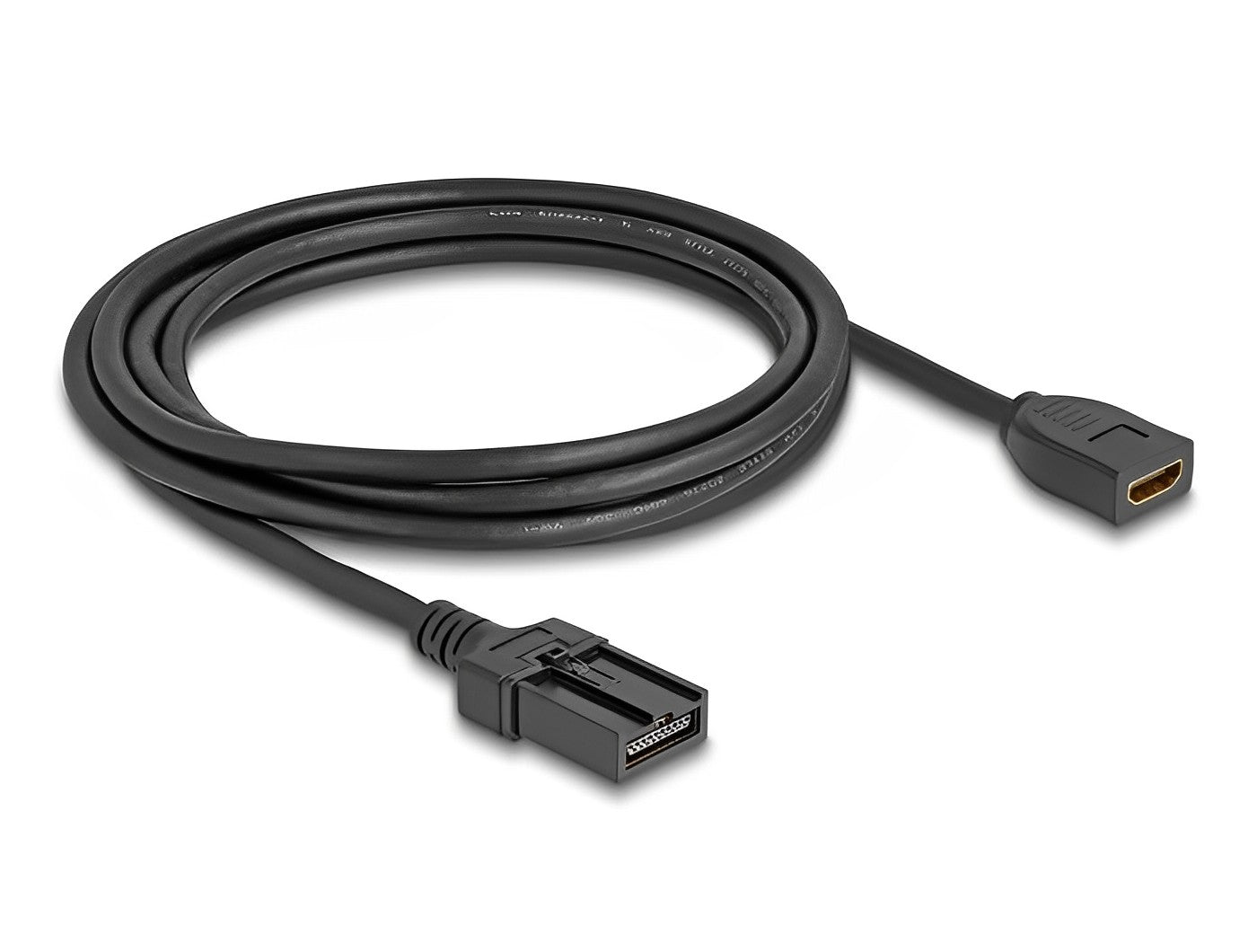כבל HDMI-E 4K Automotive זכר לשקע HDMI-A להתקנה ברכב - delock.israel