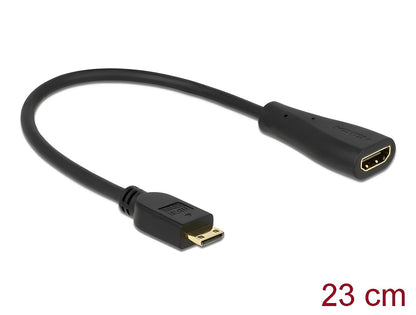 מתאם על כבל מיני HDMI זכר לשקע HDMI - delock.israel