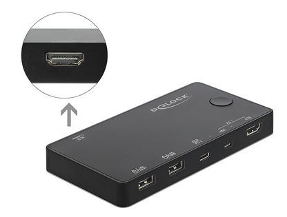 קופסת מיתוג HDMI / USB-C™ KVM Switch 4K מ-2 מחשבים לעמדת עבודה אחת - delock.israel