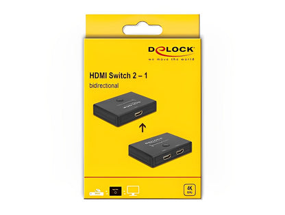 מיתוג דו - כיווני HDMI 4K עם 2 יציאות HDMI-A - delock.israel