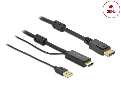 כבל HDMI 4K לחיבור מסך DisplayPort 1.2 ז/ז תומך 30 הרץ - delock.israel