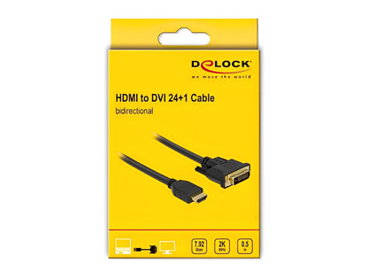 כבל HDMI ל- DVI 24+1 ז/ז - delock.israel