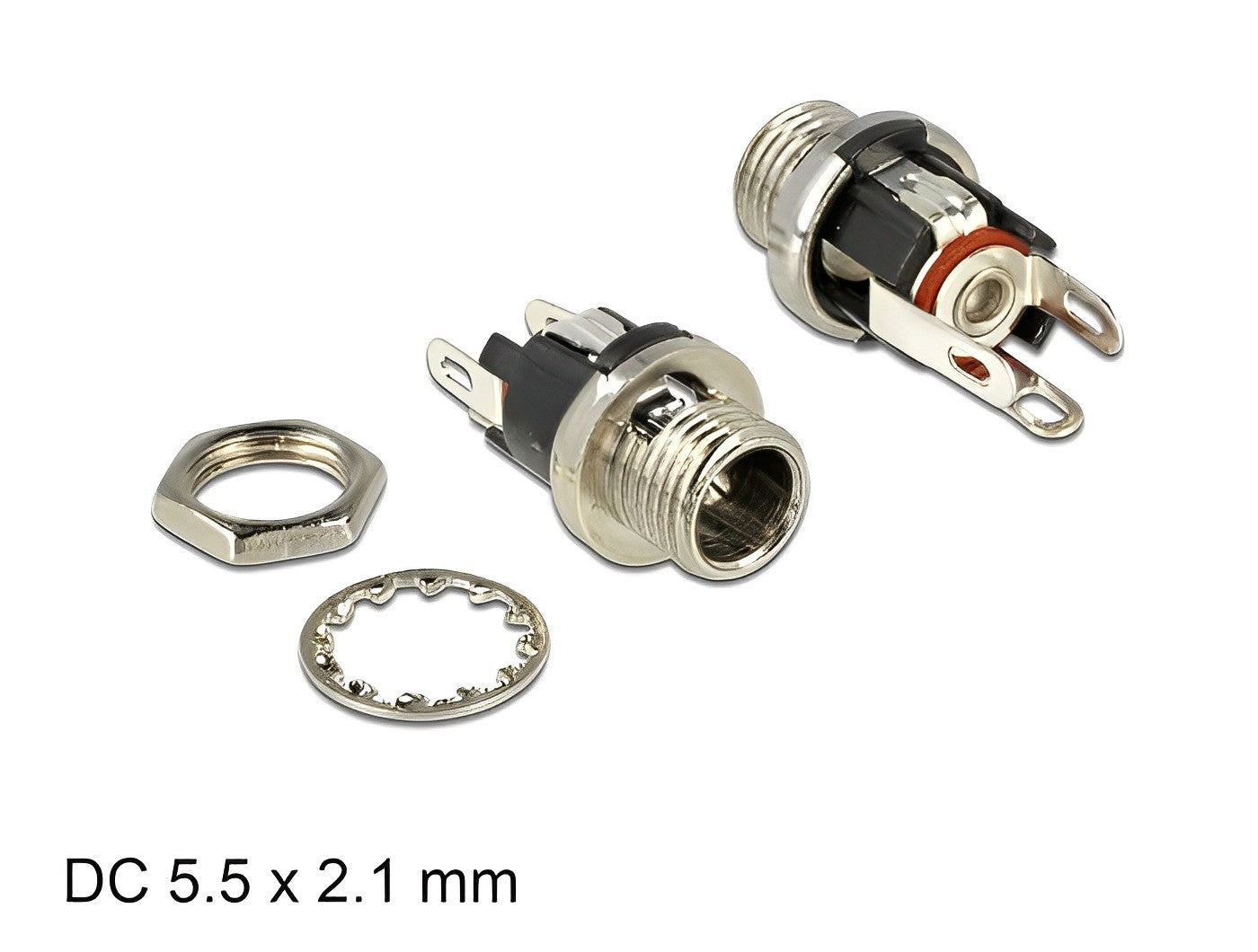שקע DC 5.5 x 2.1 x 9.5 לפאנל - delock.israel