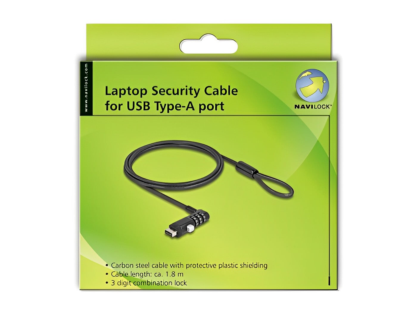 מנעול אבטחה Carbon למחשב נייד USB-A port עם נעילת קומבינציה - delock.israel