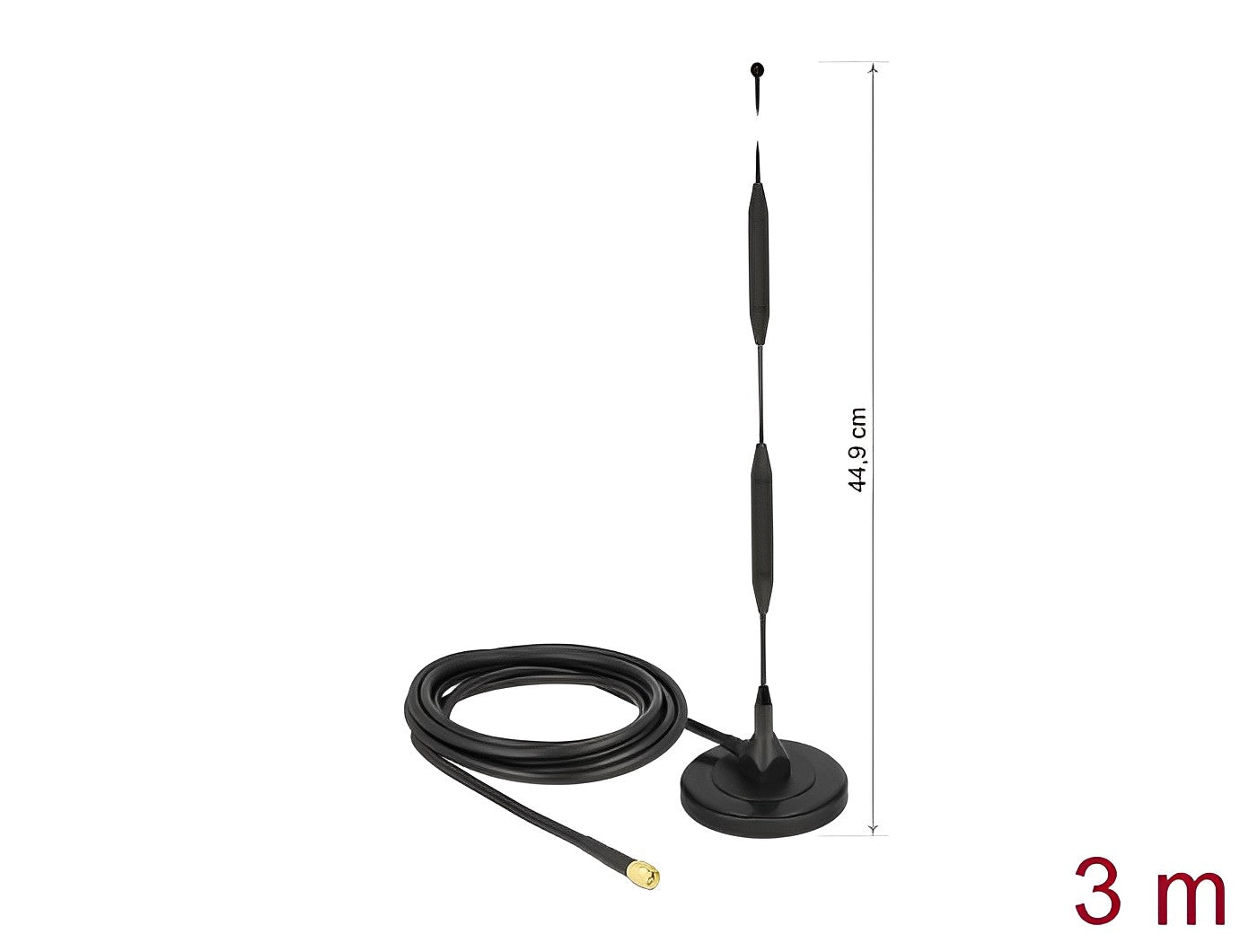 אנטנה כלל כיוונית LTE 5 dBi 44.9 cm חיצונית עם בסיס מגנטי מחבר SMA plug - delock.israel