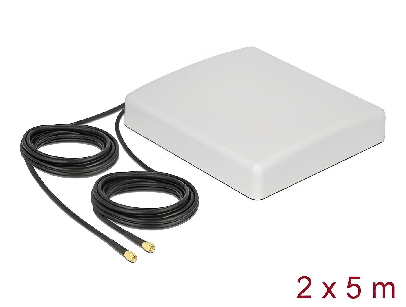 אנטנה כיוונית LTE MIMO 8 dBi חיצונית עם 2 כבלים RG-58 אורך 5 מטר מחברים SMA plug - delock.israel