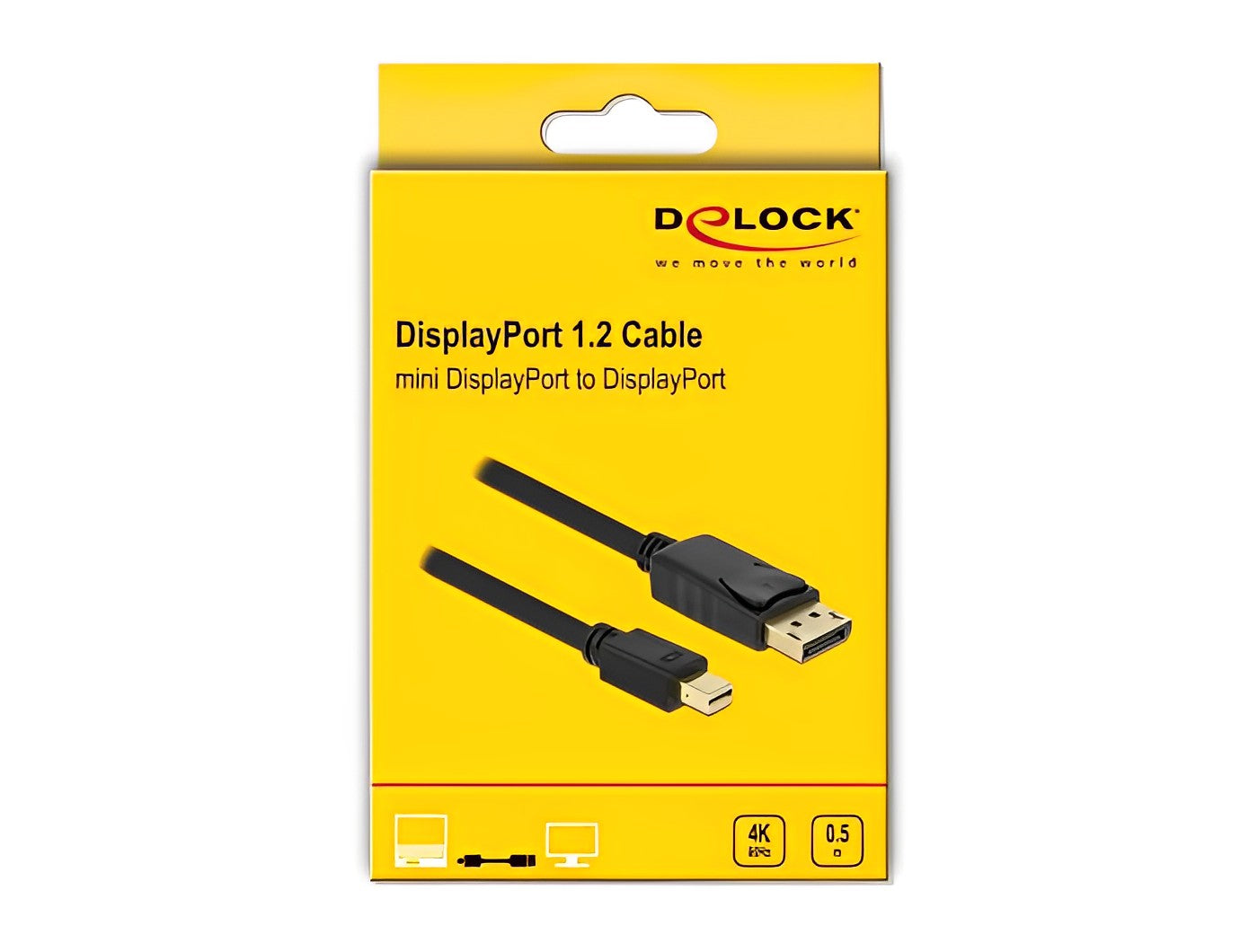 כבל DisplayPort 1.2 4K תקע DP לתקע מיני DP תומך 60 הרץ - delock.israel