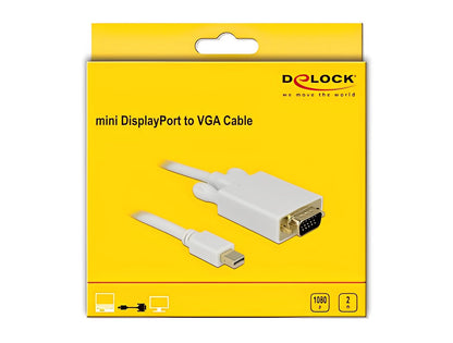 כבל Mini DisplayPort ל- VGA ז/ז - delock.israel