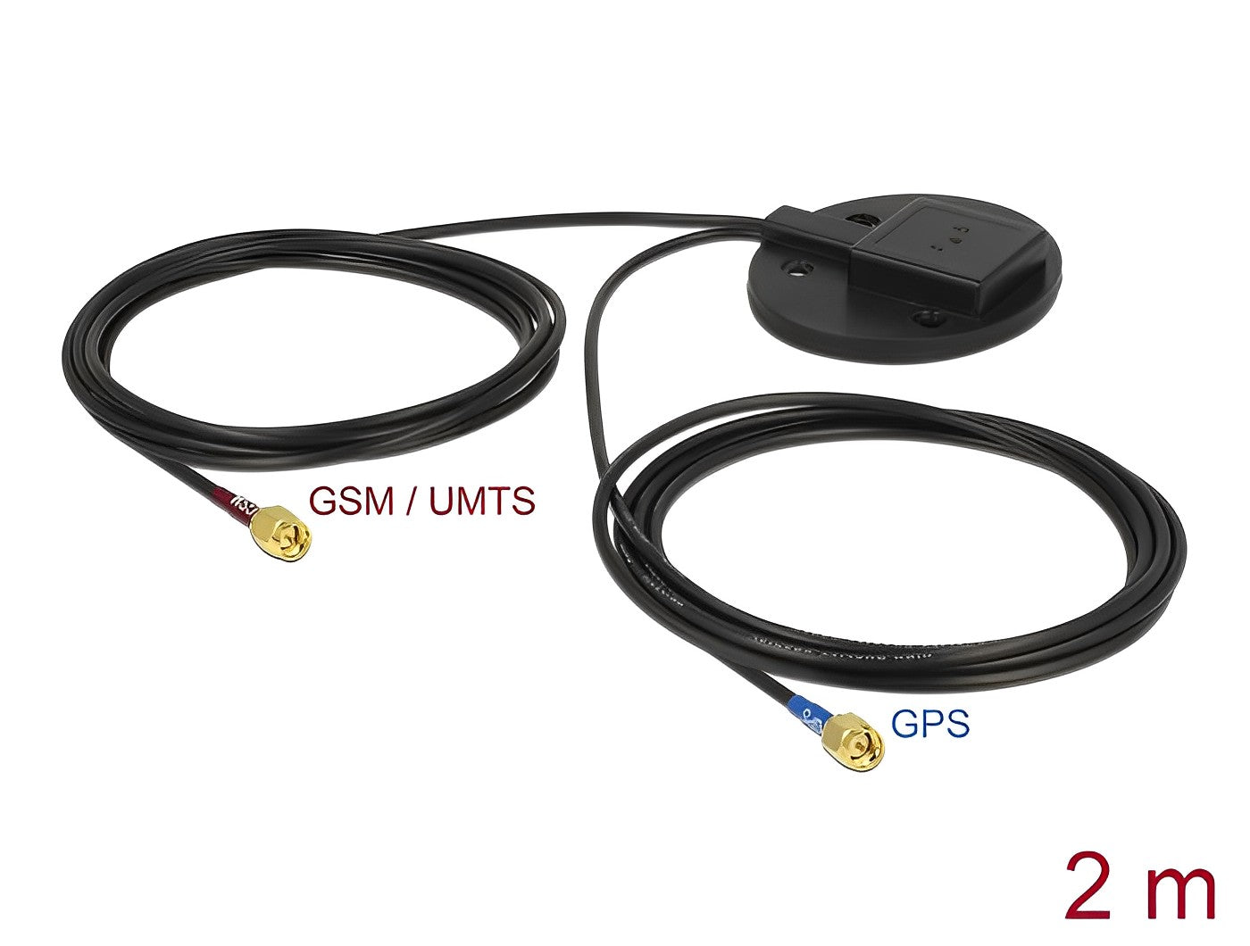 אנטנה כלל כיוונית Multiband GNSS UMTS GSM LTE 28 dBi / 2 dBi פנימית עם 2 מחברים SMA plug - delock.israel