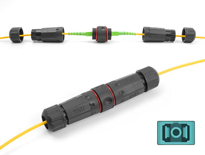  מופה לסיבים אופטיים מולטי מוד OM3 עם שקעים SC Simplex אטומה נגד מים IP68 - delock.israel