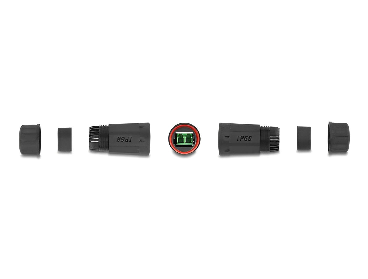  מופה לסיבים אופטיים סינגל מוד APC עם שקעים LC Duplex אטומה נגד מים IP68 - delock.israel