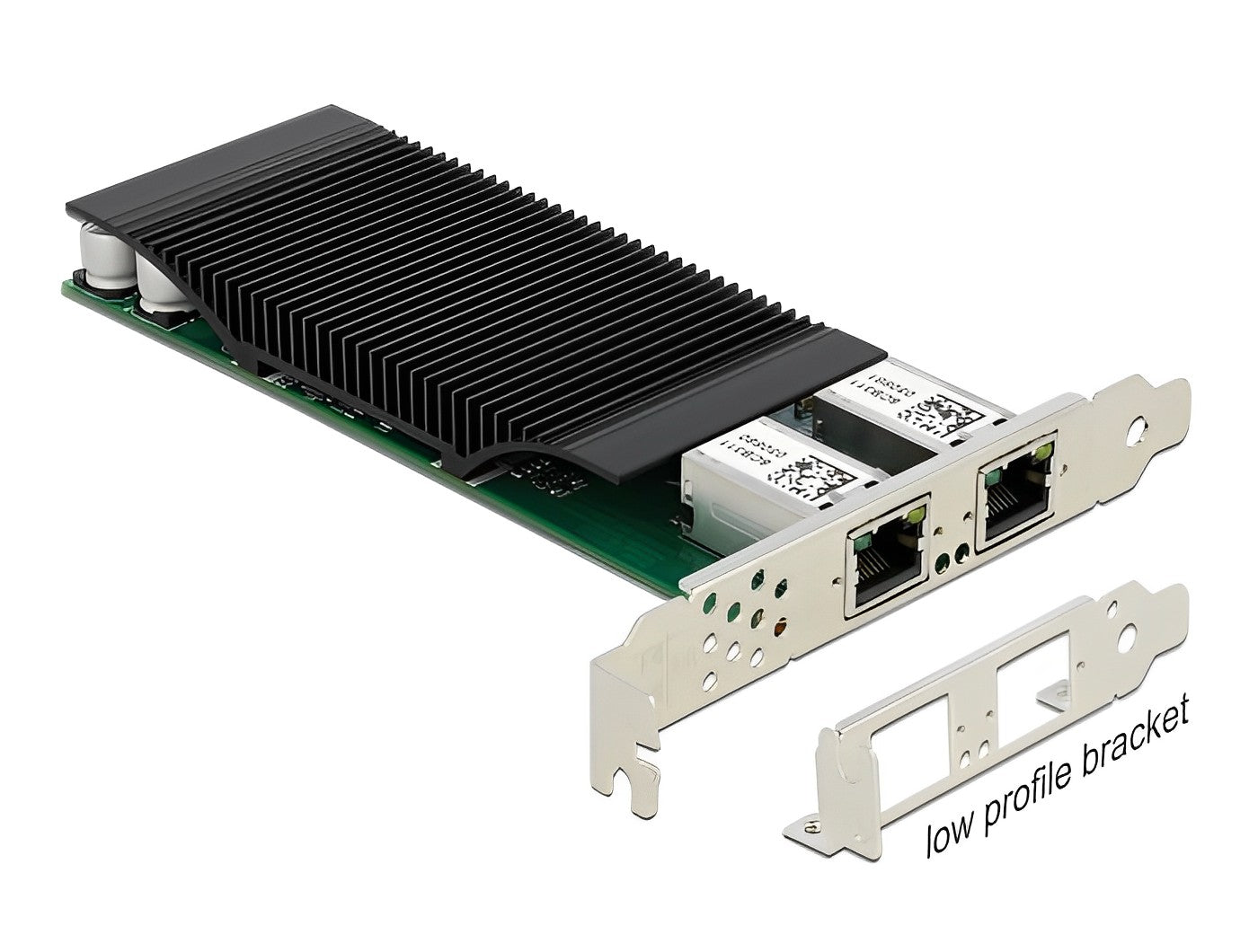 כרטיס רשת קווי PCIe x4 Gigabit Low profile עם 2 יציאות +RJ45 PoE צ'יפ אינטל i350 - delock.israel