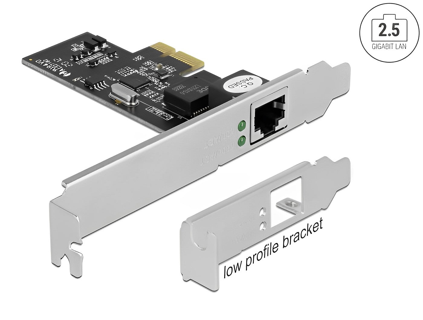 כרטיס רשת קווי RJ45 2.5Gigabit Low profile צ'יפ אינטל i225V - delock.israel