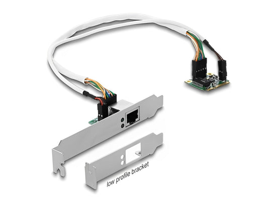 כרטיס רשת קווי Mini PCIe Gigabit Low profile עם יציאת RJ45 צ'יפ RTL8111H - delock.israel