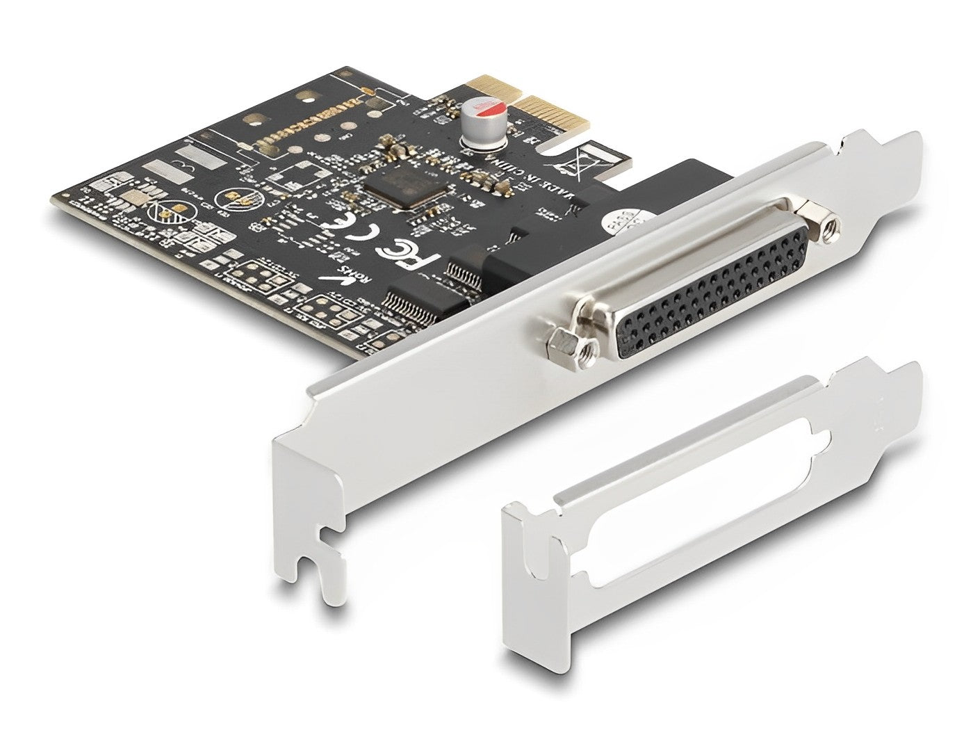 כרטיס PCIe x1 Serial RS-232 Low profile עם 4 יציאות DB9 צ'יפ ASIX - delock.israel