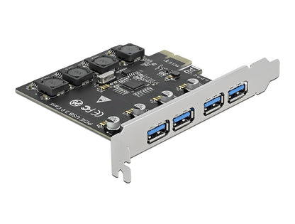 כרטיס PCI-E USB 3.2 Gen 1 5Gbps עם 4 יציאות USB-A צ'יפ Renesas - delock.israel