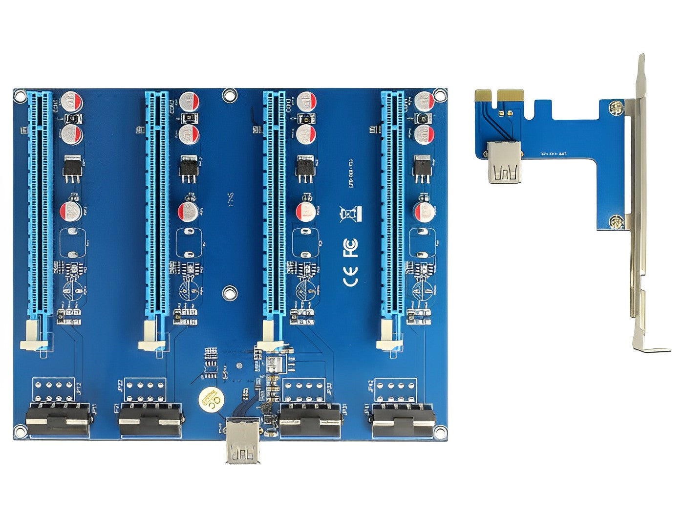 כרטיס הרחבה רייזר מסלוט PCIe x1 ל- 4 סלוטים PCIe x16 על כבל USB אורך 60 ס"מ - delock.israel
