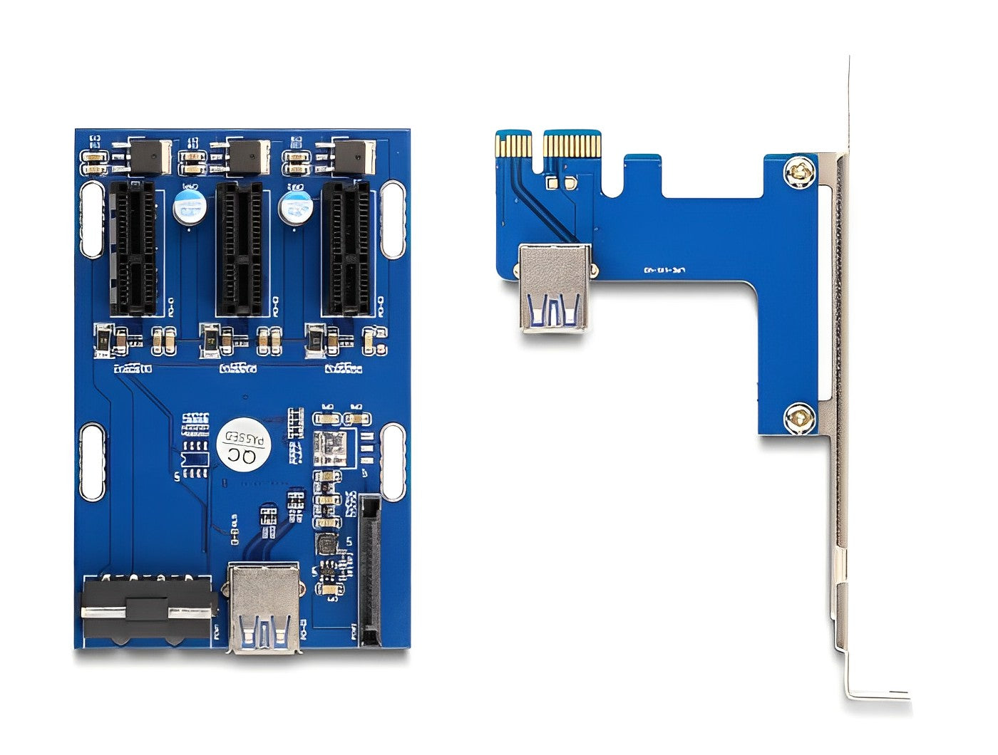 כרטיס הרחבה רייזר מסלוט PCIe x1 ל- 3 סלוטים PCIe x1 על כבל USB אורך 50 ס"מ - delock.israel