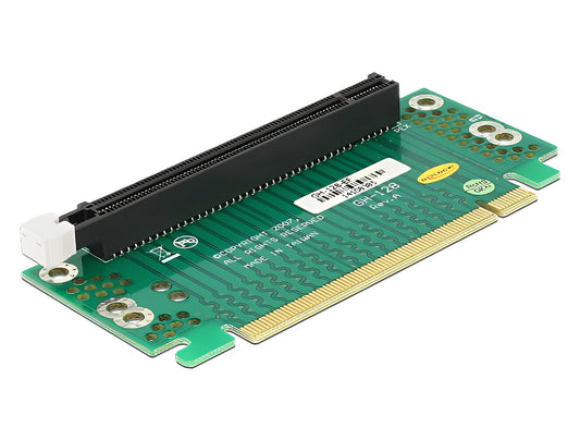כרטיס הרחבה רייזר מאריך PCIe x16 זכר לסלוט PCIe x16 בזווית 90° ימינה גובה 39 מ"מ - delock.israel