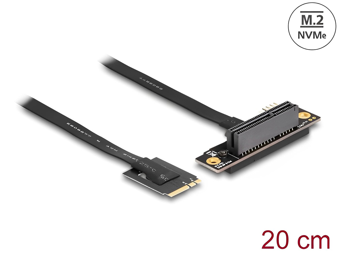 כרטיס הרחבה רייזר מסלוט M.2 NVMe לסלוט PCIe x4 על כבל 20 ס"מ - delock.israel