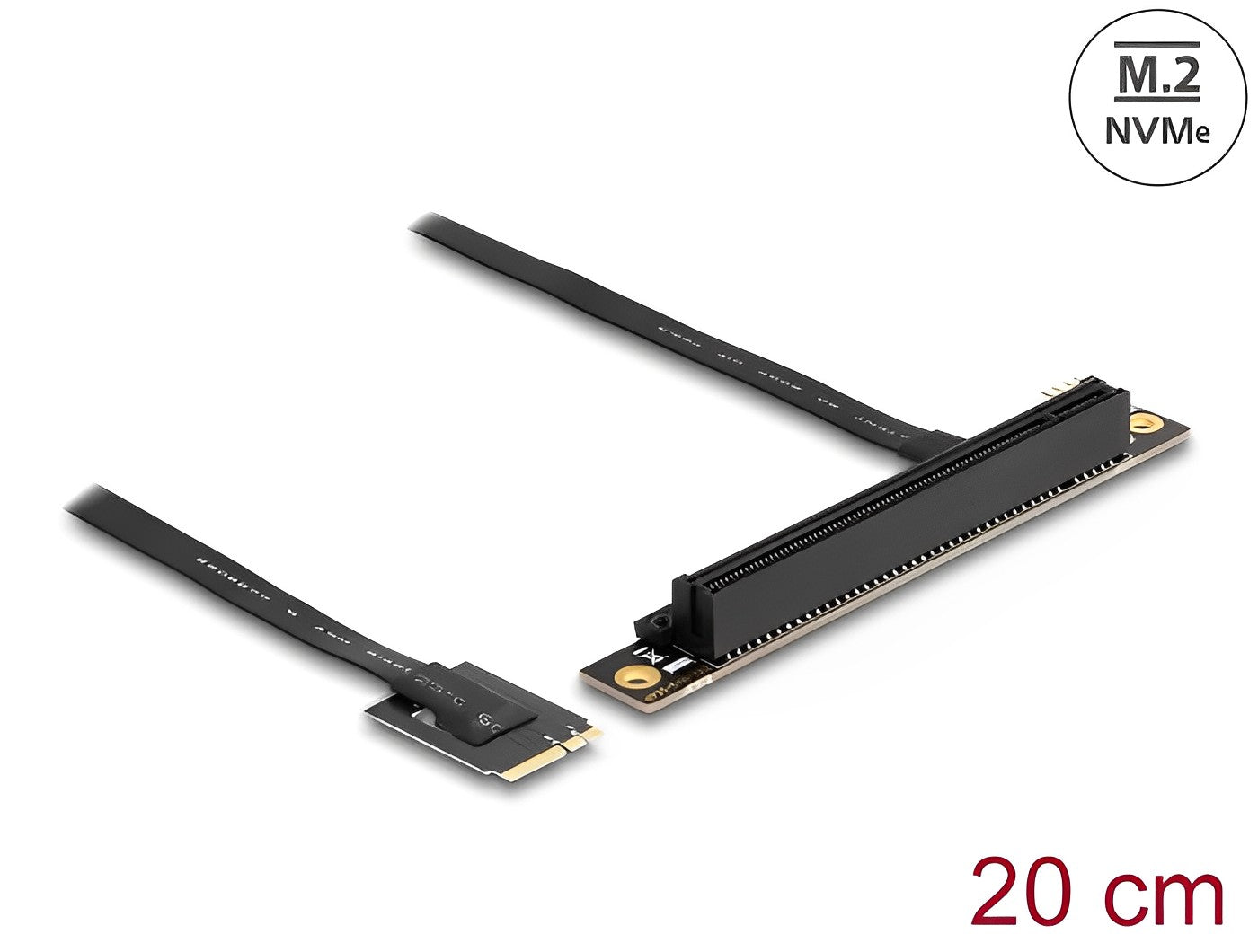 כרטיס הרחבה רייזר מסלוט M.2 NVMe לסלוט PCIe x16 על כבל 20 ס"מ - delock.israel