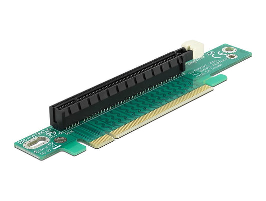 כרטיס הרחבה רייזר מאריך PCIe x16 זכר לסלוט PCIe x16 בזווית 90° שמאלה גובה 24 מ"מ - delock.israel
