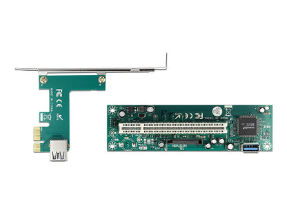 כרטיס הרחבה רייזר מסלוט PCIe x1 לסלוט PCI 32-Bit על כבל USB אורך 60 ס"מ - delock.israel