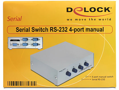 מיתוג מכני Serial RS-232 / RS-422 / RS-485 דו - כיווני עם 4 יציאות D-Sub 9 pin - delock.israel