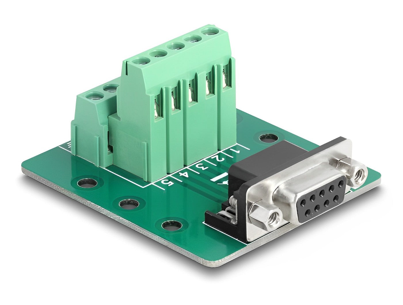 טרמינל בלוק DIN rail בחיבור הברגה לשקע D-Sub 9 pin - delock.israel