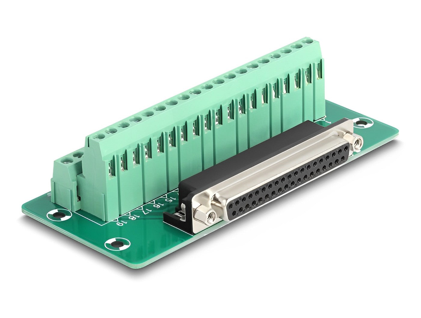 טרמינל בלוק DIN rail בחיבור הברגה לשקע D-Sub 37 pin - delock.israel