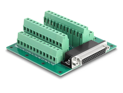 טרמינל בלוק DIN rail בחיבור הברגה לשקע D-Sub HD 44 pin - delock.israel