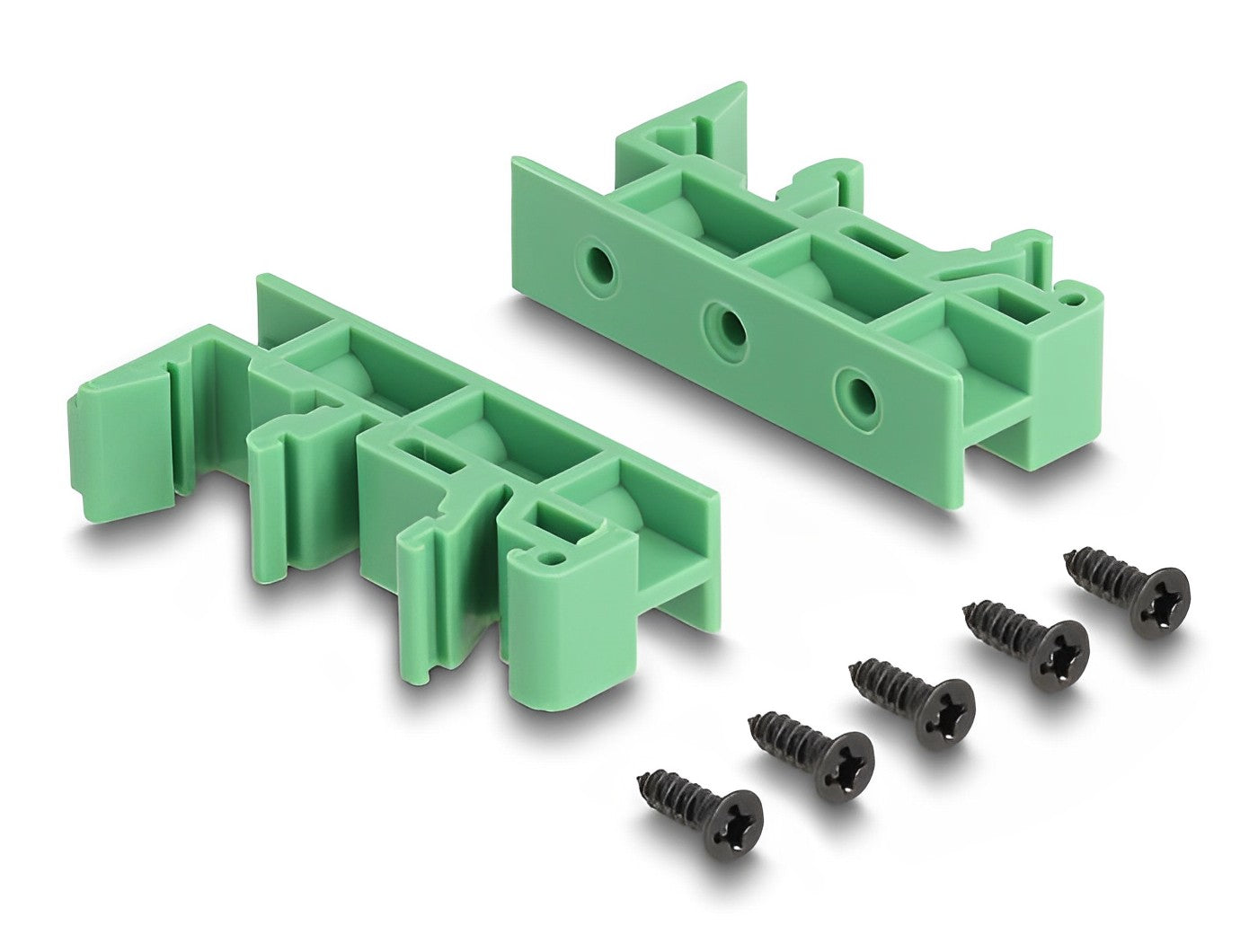 טרמינל בלוק DIN rail בחיבור לחיצה עם 2 יציאות רשת RJ45 נקבה בזווית 90° - delock.israel