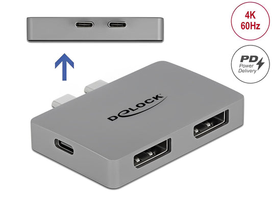 מתאם Thunderbolt™3 עבור MacBook לחיבור 2 מסכים DisplayPort 4K בו זמנית - delock.israel