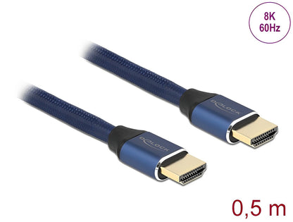 כבל HDMI 48 Gbps 8K Blue Certified ז/ז תומך 60 הרץ - delock.israel