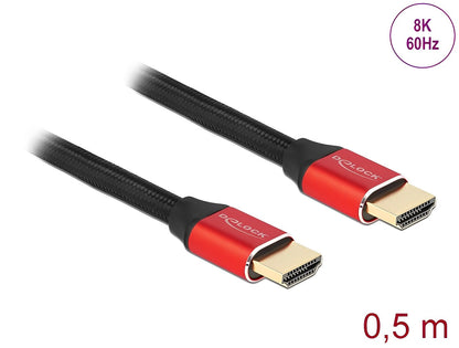 כבל HDMI 8K Certified ז/ז 60 הרץ תומך Dynamic HDR צבע אדום - delock.israel